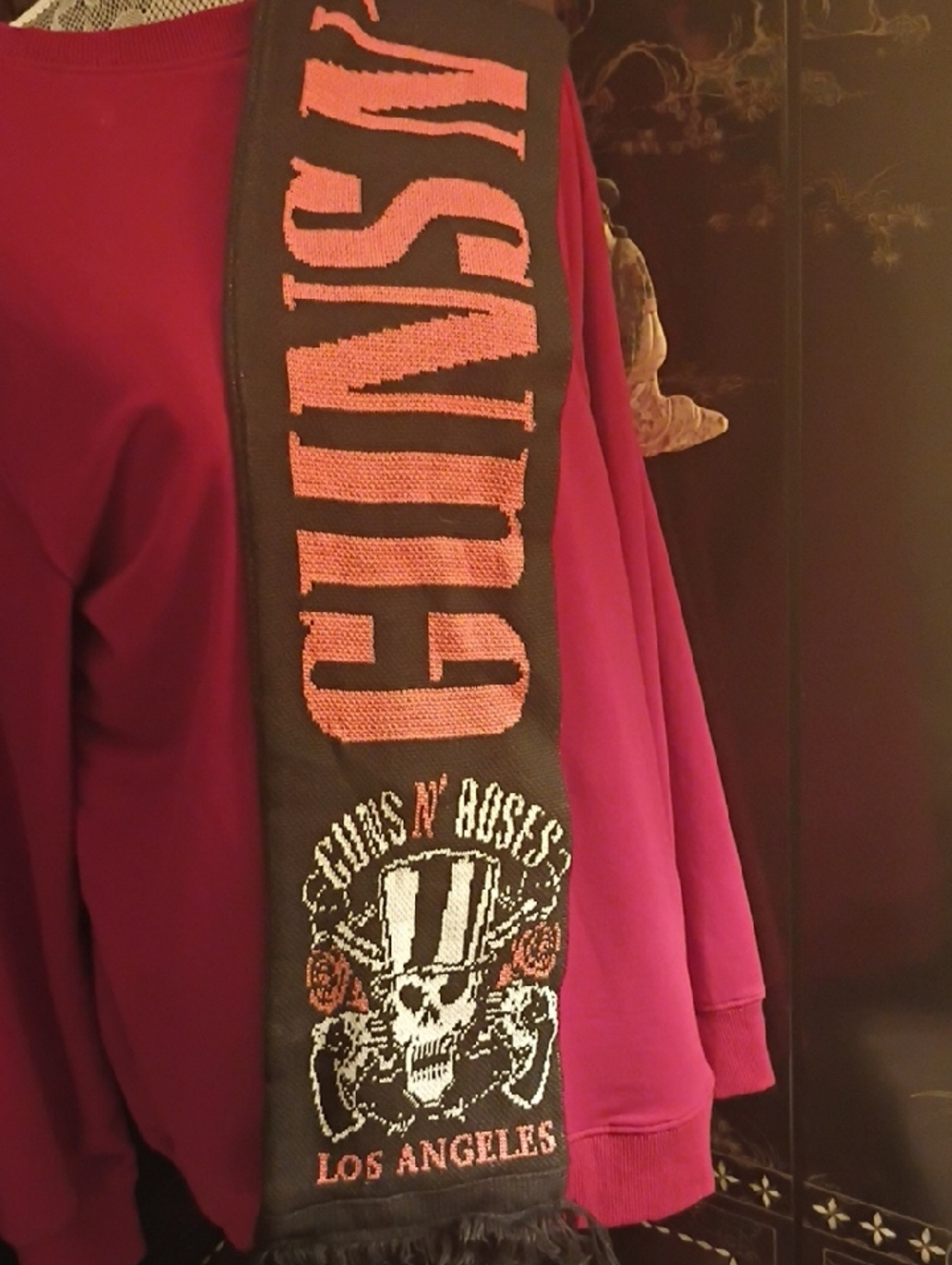 LAFC Guns N Roses Knit Black Orange Scarf 2021 BMO Stadium Were F'n Back Tour - Picture 4 of 8